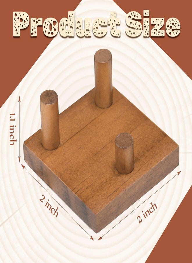 DoubleFill 4 Packs Wood Rock Display Stand 2 Inch Walnut Rock Stands for Display Small Three Peg Wooden Crystal Holder Geode Easel Pedestal for Coral Mineral Agate Small Collectibles - Image 2